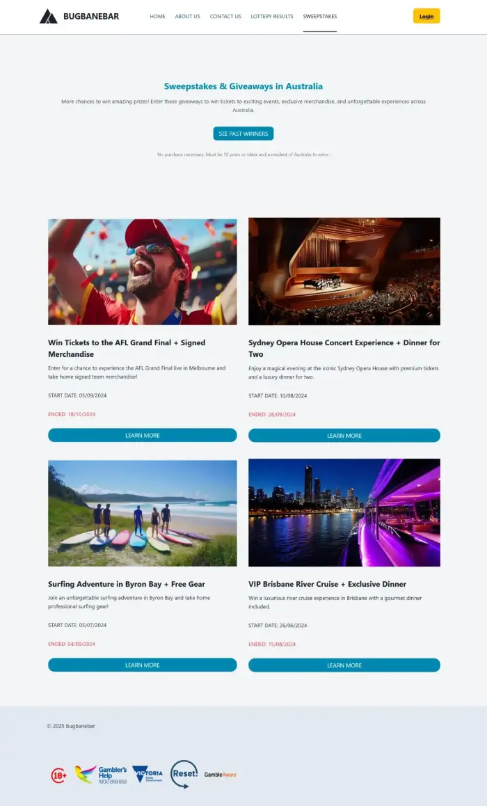 Project Sweepstakes bugbanebar