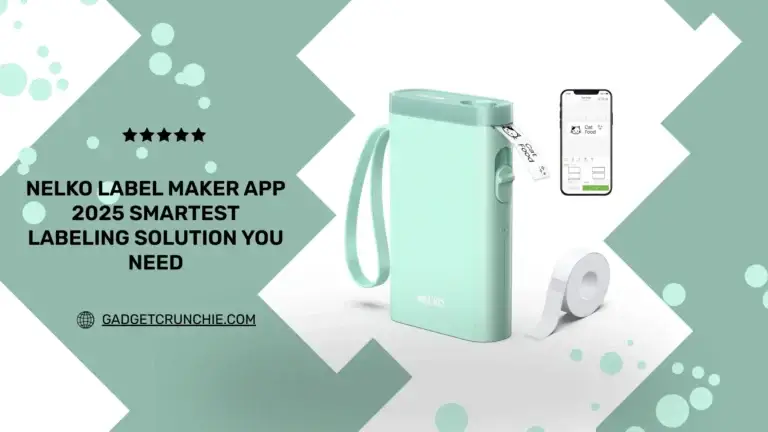 Nelko Label Maker App 2025: The Smartest Labeling Solution You Need 1 A mint green Nelko label maker & Nelko Label Maker App displaying on a smartphone which is displaying a label design, with text highlighting its smart features and 2025 branding. Industrial Label Maker Machine