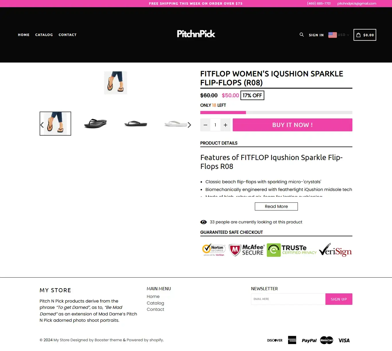 pitch n pick shopify amrican client